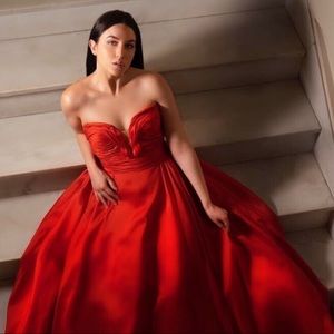 NWT Sherri Hill simple red dress with flowy bottom